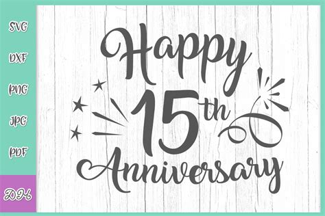 Happy 15th Anniversary Graphic By Digitals By Hanna · Creative Fabrica