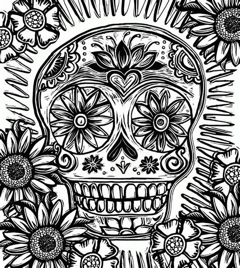 Sugar Skull Coloring Pages For Adults Get This Sugar Skull Coloring