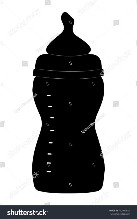 Download A Silhouette Of A Baby Feeding Bottle Isolated On White ...