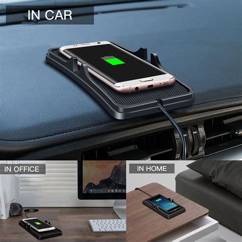 Qi Wireless Car Charger Charging Pad Non Slip Mount For Iphone 12 11