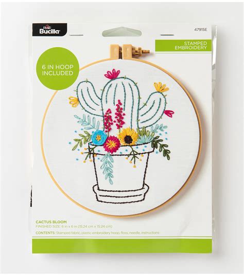 Bucilla Stamped Embroidery Kit Cactus Bloom Joann
