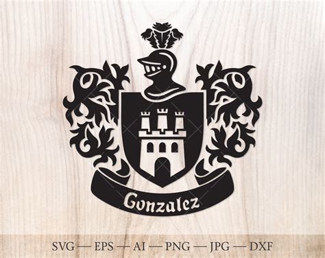 Cresta De La Familia González Svg Escudo De Armas Svg Escudo Etsy