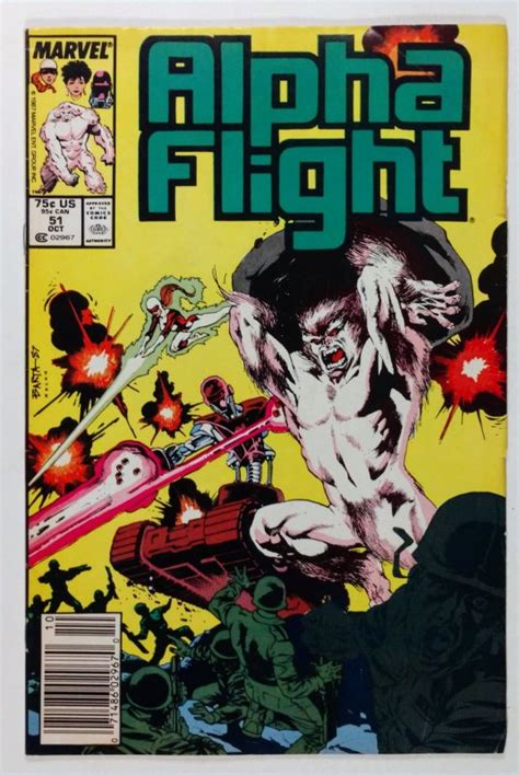 Alpha Flight 51 1987 Newsstand 1st Full Artwork By Jim Lee Comic