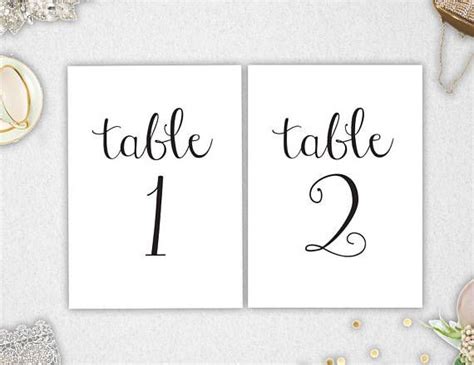 Table Numbers 1 30 Instant Download 5x7 4x6 Table Numbers
