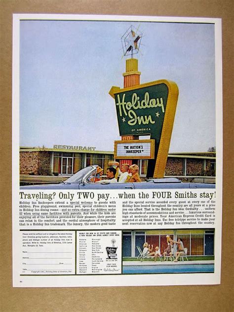 Holiday Inn Advertisement 1961 Holiday Inn Hotel Motel Vintage Hotels