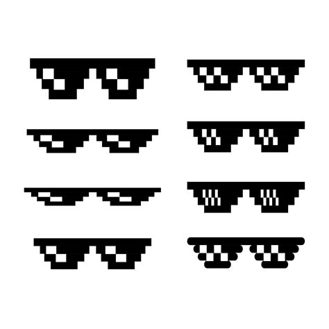 Pixel Glasses Set Black Pixelatd Goggles 4574148 Vector Art At Vecteezy