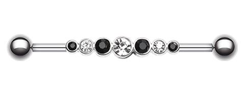 Dazzling Glass-Gem Row Industrial Barbell | Industrial piercing jewelry, Industrial piercing ...