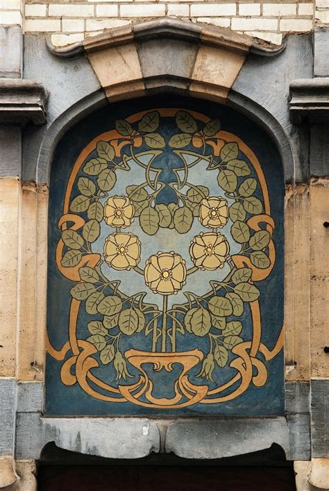 Hd Wallpaper Art Nouveau Facade Facing Brick Art Movement Brussels