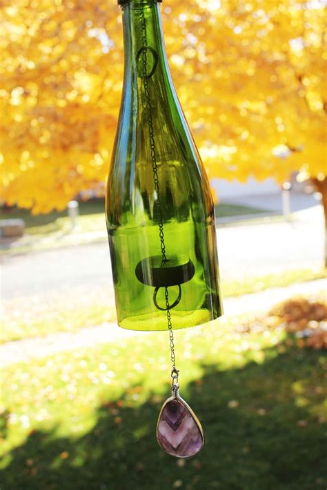 Diy sea glass wind chime. DIY Wine Bottle Wind Chime