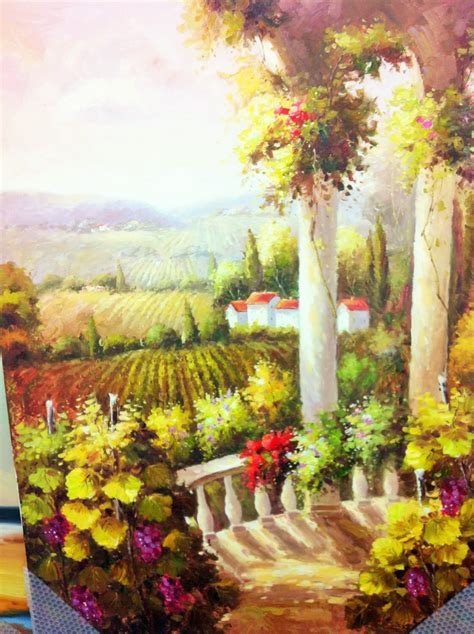 Tuscan Vineyard Original Oil Painting 36 X 48