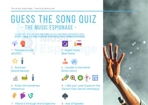 Free Name The Songband Music Quiz Teaching Resources