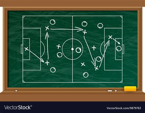 Chalk Board With Football Game Field Royalty Free Vector