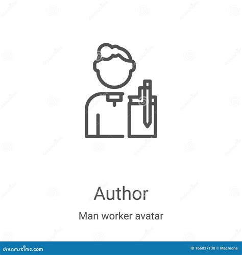 Author Icon Vector From Man Worker Avatar Collection Thin Line Author