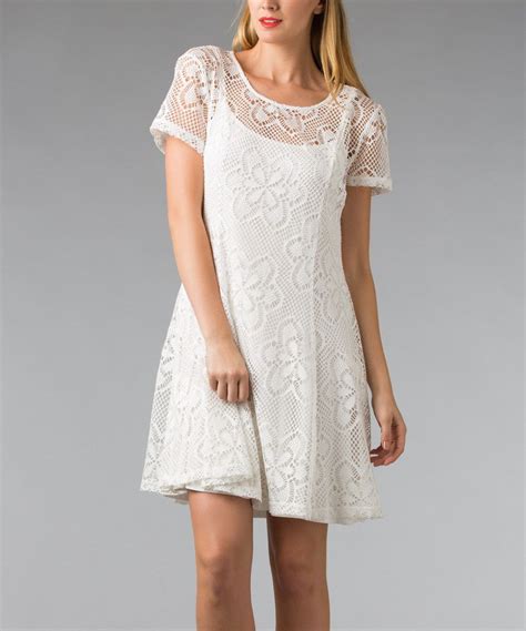 Vasna White Lace A Line Dress By Vasna Zulily Zulilyfinds A Line