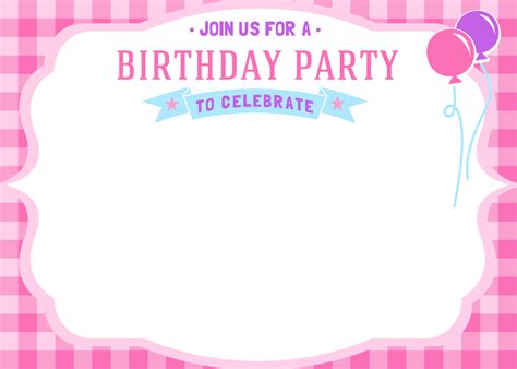 printable girls birthday invitations bagvania