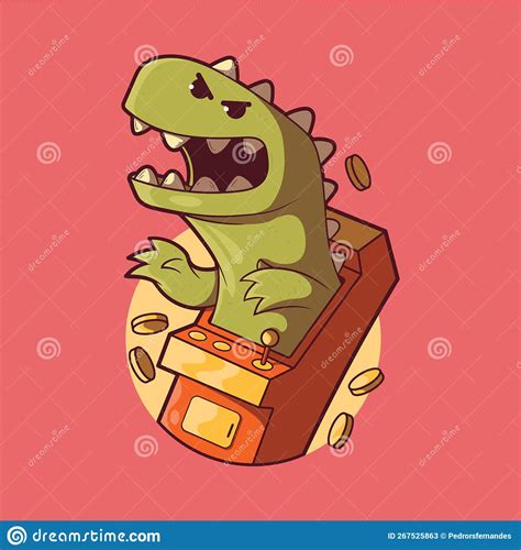 Monster Character Out Of An Arcade Retro Game Vector Illustration