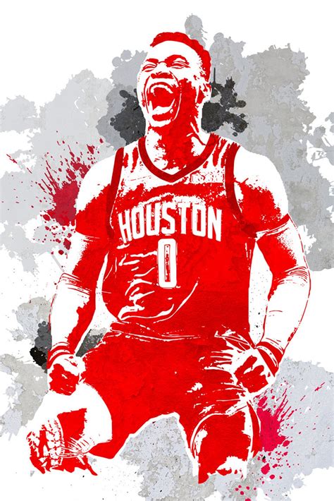 Russell Westbrook Houston Rockets Poster Sports Art Poster Etsy