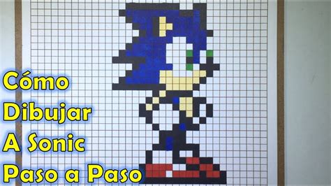 Cómo Dibujar A Sonic En 8 Bit O Pixel Art Tutorial Paso A Paso Youtube