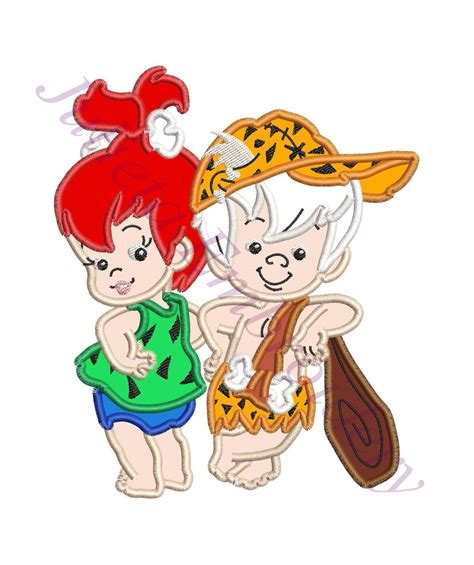 Pebbles And Bamm Bamm Rubble The Flintstones Applique Design Instant Download Scrapbook