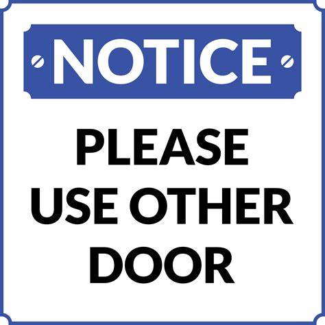 Please Use Other Door Notice 12003436 Vector Art At Vecteezy