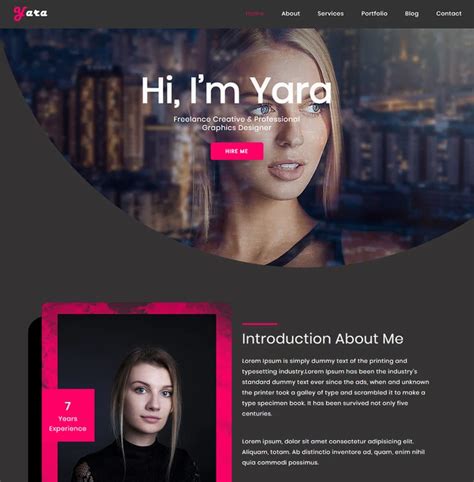 Yara Personal Portfolio Website Template Gec Designs