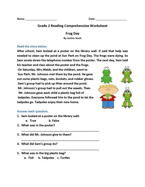 In addition, the kid is carried away and does not bother his mother while she does her business. 2nd Grade Reading Worksheets - Best Coloring Pages For ...