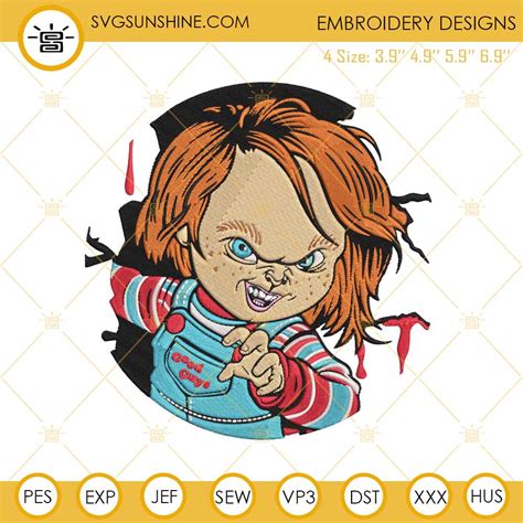 Chucky Embroidery Designs Horror Movie Halloween Embroidery Design File