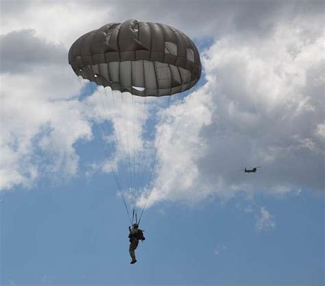 Us Army Paratrooper Parachutes To A Drop Zone During Picryl