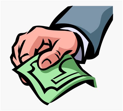 Vector Illustration Of Hand Offers Payment Cash Dollar Paying Cash