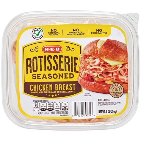 H E B Select Ingredients Rotisserie Seasoned Shaved Chicken Breast Shop Meat At H E B