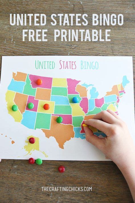 United States Bingo Map Games Us States States Capitals
