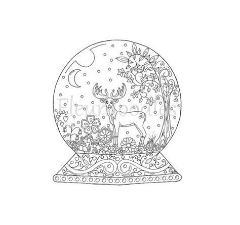20 snow globe coloring pages cute christmas coloring pages, 20 printable coloring pages, christmas party activity, holiday coloring. adult coloring page - Snow Globe- instant download, unique ...
