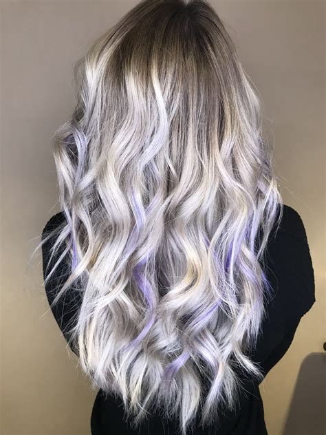 Lavender Blonde Balayage By Paintedlocks Waves Follow On Ig Purple Blonde Hair White Ombre
