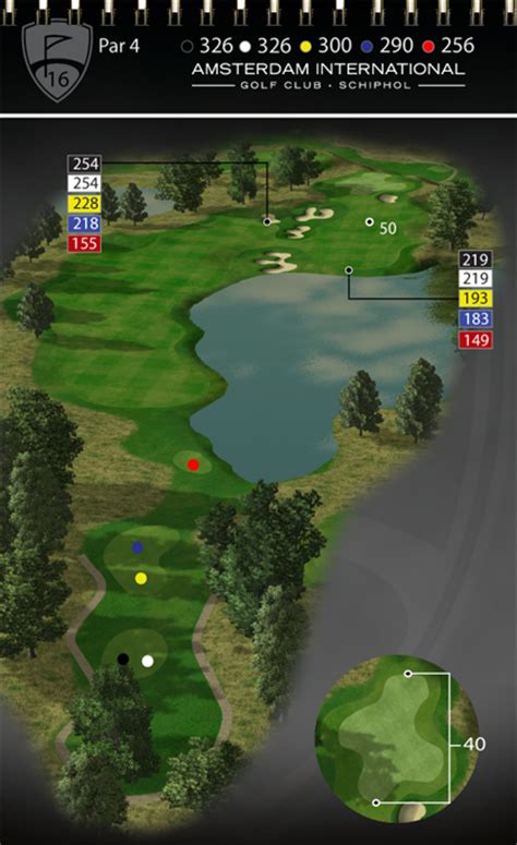 The front left of the green is a false front that funnels short approach shots off the green. Golfgraffix - Golf Yardage Books