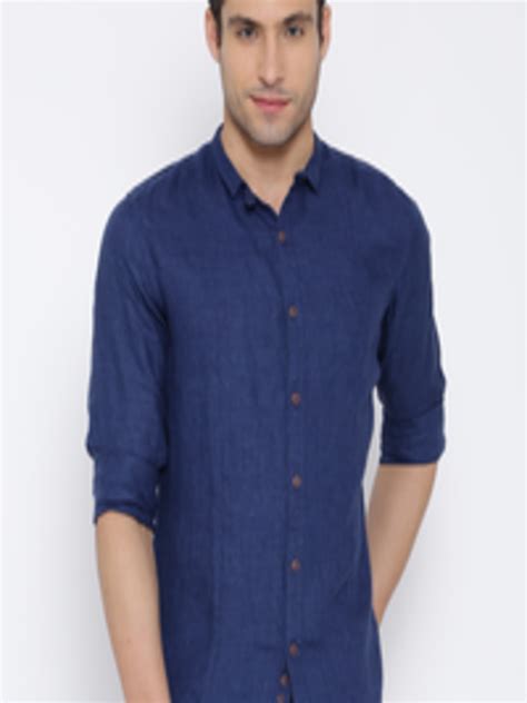 Buy United Colors Of Benetton Blue Linen Smart Casual Shirt Shirts