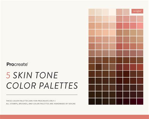 5 Realistic Skin Color Palettes For Procreate Etsy Australia