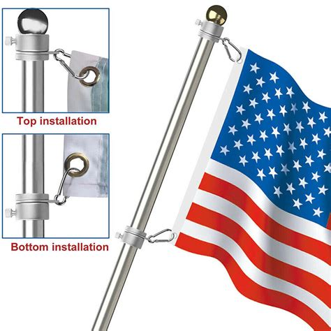 Aluminum Alloy Flag Pole Rings 360 Degree Rotating Flagpole Flag