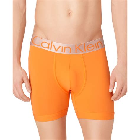 Calvin Klein Mens Steel Microfiber Boxer Brief In Orange For Men Lyst