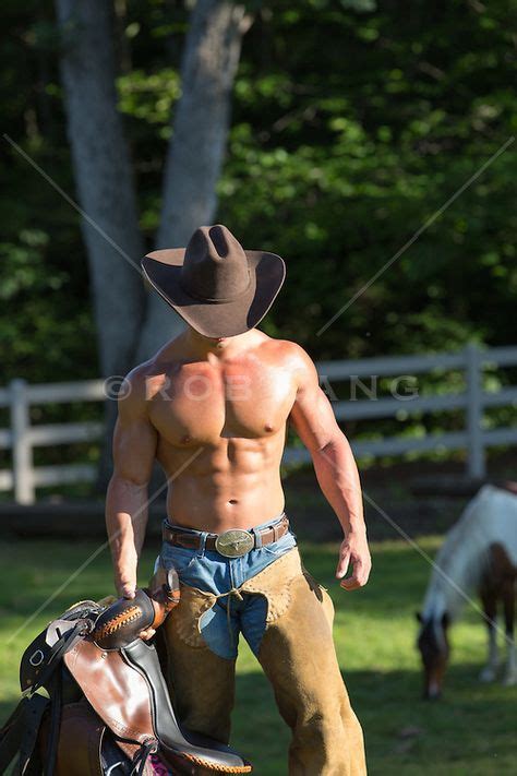 Rugged Shirtless Cowboy Without A Shirt On A Ranch Cowboy Collection