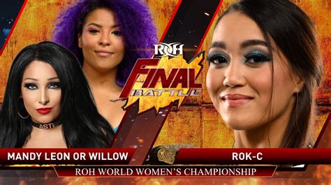 Roh Womens Title Bout Set For Roh Final Battle Updated Card