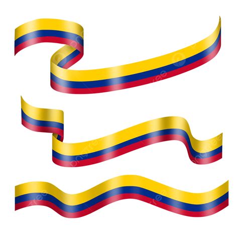 รูปชุดธงริบบิ้นโคลอมเบีย Png โคลอมเบีย ธง ริบบิ้นภาพ Png และ Psd