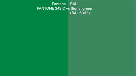 Pantone 348 C Vs Ral Signal Green Ral 6032 Side By Side Comparison