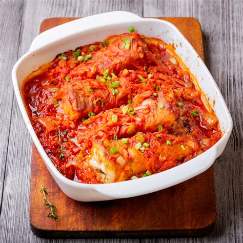 This baked cod recipe with tomato sauce and capers is definitely one of the best ever fish bake recipe for me by far. Baked Cod in Vegetable Tomato Sauce - CulinaryBeets