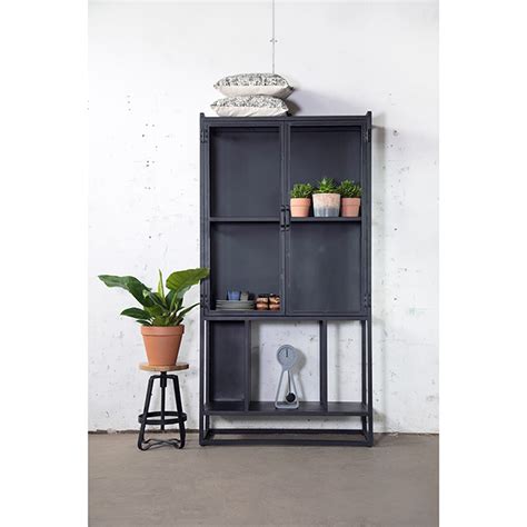 Kleiner schrank h 110cm b 85cm t 62 der kleine aufsatz darauf hat ca h 55 cm großer schrank h 210cm b 85cm t 58cm Industrie Style Schrank URBAN schwarz Vitrine Glasvitrine ...