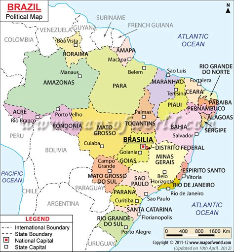 Mapas Del Mundo Mapa Político De Brasil