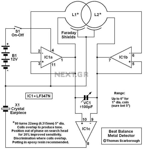 The oscillator is tuned to the series resonance frequency of the. BFO Metal Detector using LF347N under Metal Detector ...
