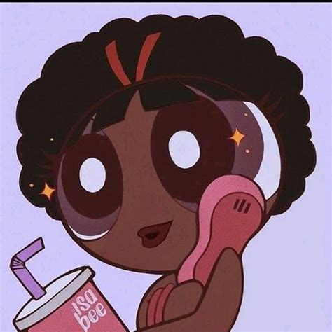 Aesthetic Cartoon Characters Black Girls Pfp Canvas Side
