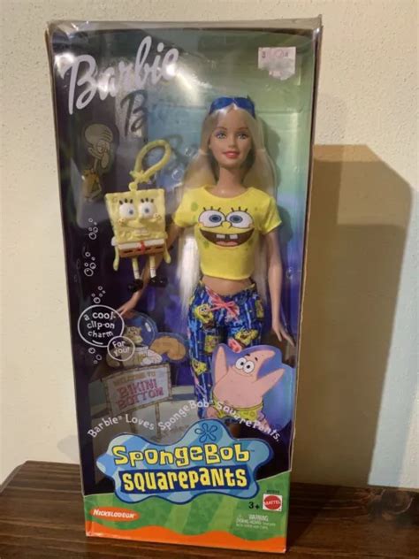 Barbie Loves Spongebob Squarepants Doll Mattel W Clip On Charm