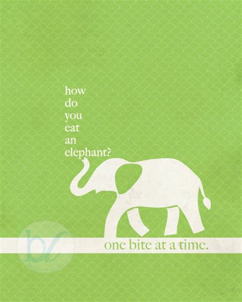 How Do You Eat An Elephant One Bite At A Time Frame Able Etsy