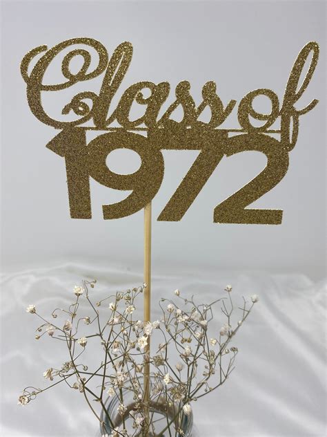 1972 Reunion Table Centerpiece Sticks 50th High School Reunion Party